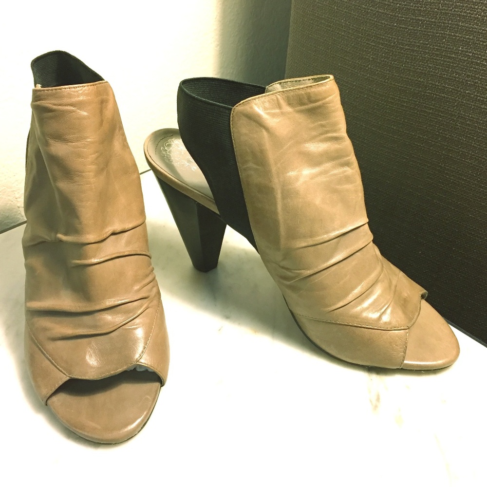 Vince Camuto Leather Open Toe Slingback Heels